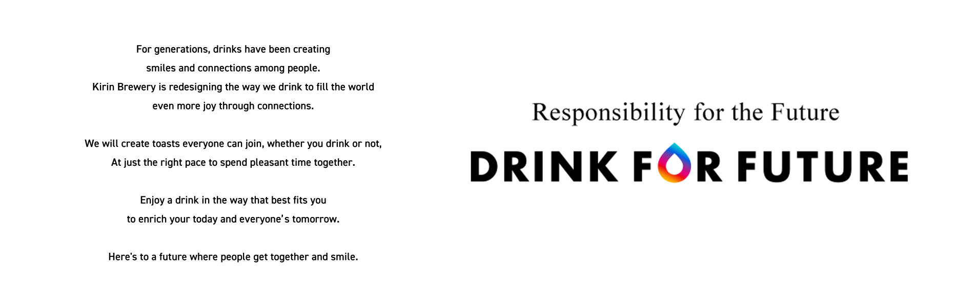 Respopnsibility for the Future DRINK FOR FUTURE